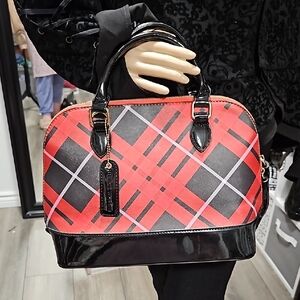 Nygard Red and Black Plaid Handbag